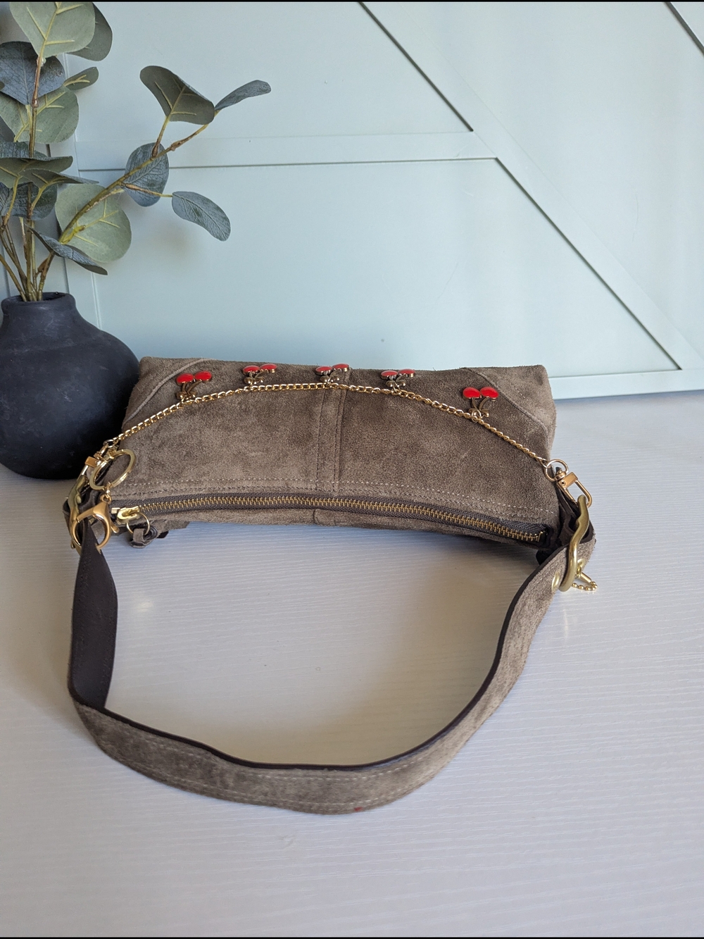 vintage Coach Hamptons Demi Suede Baguette Bag - Picture 10 of 13